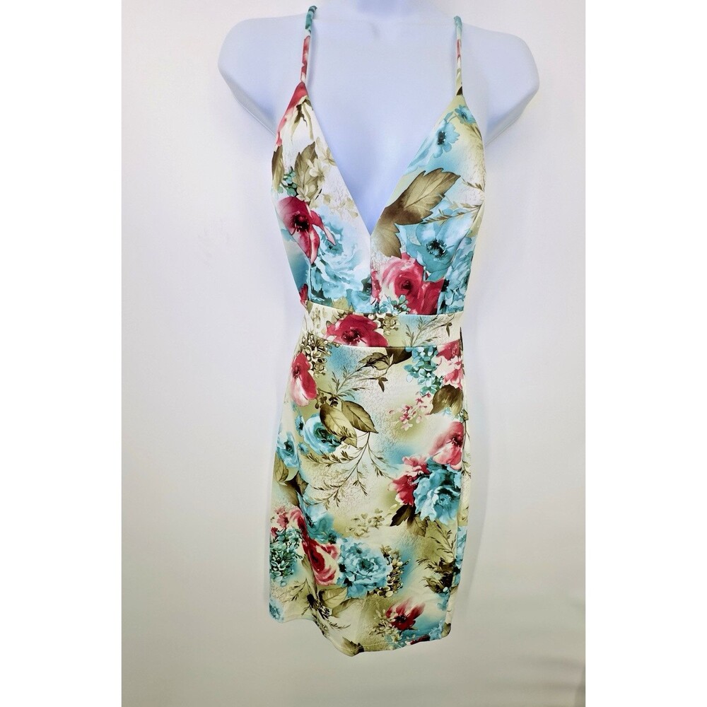 Ruched Bodycon Mini Dress Size S Y2K Boho Whimsical Party Prom NWOT Stretch